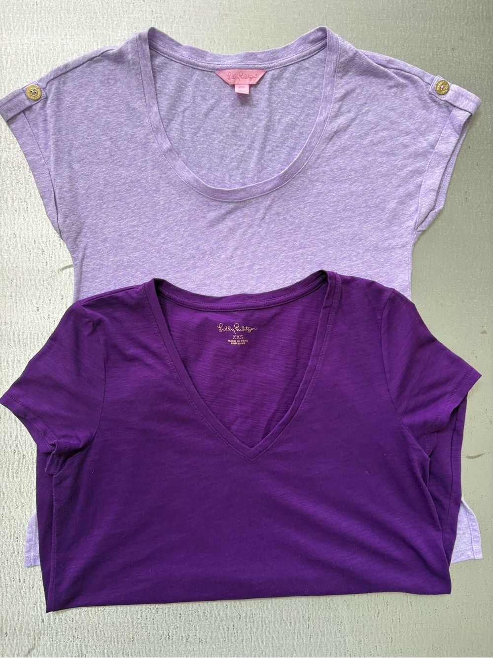 Lilly Pulitzer Purple & Lavender Short Sleeve Women's Tees - V-Neck & Scoop (2)